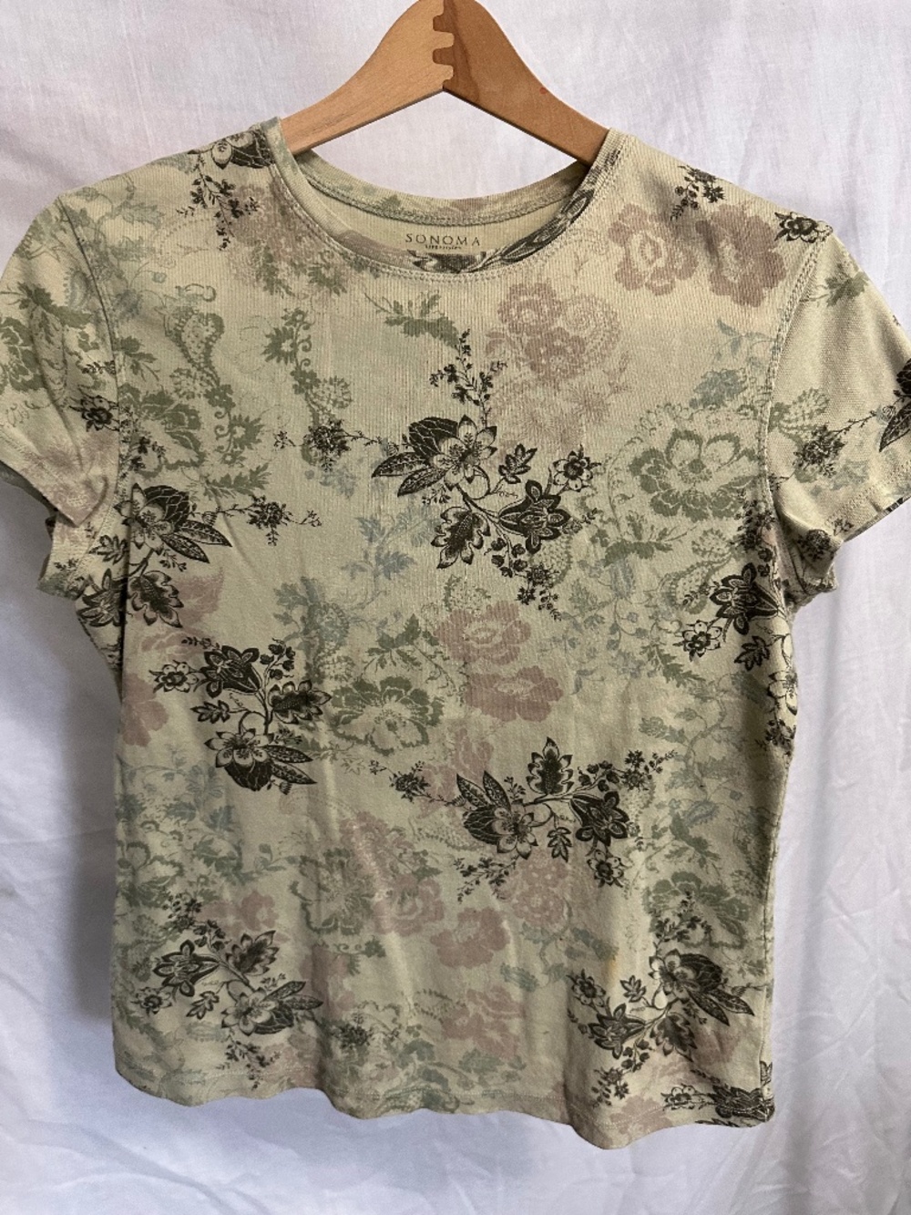 Sonoma Life + Style Women’s Floral Print Short Sleeve Tee – Size Medium